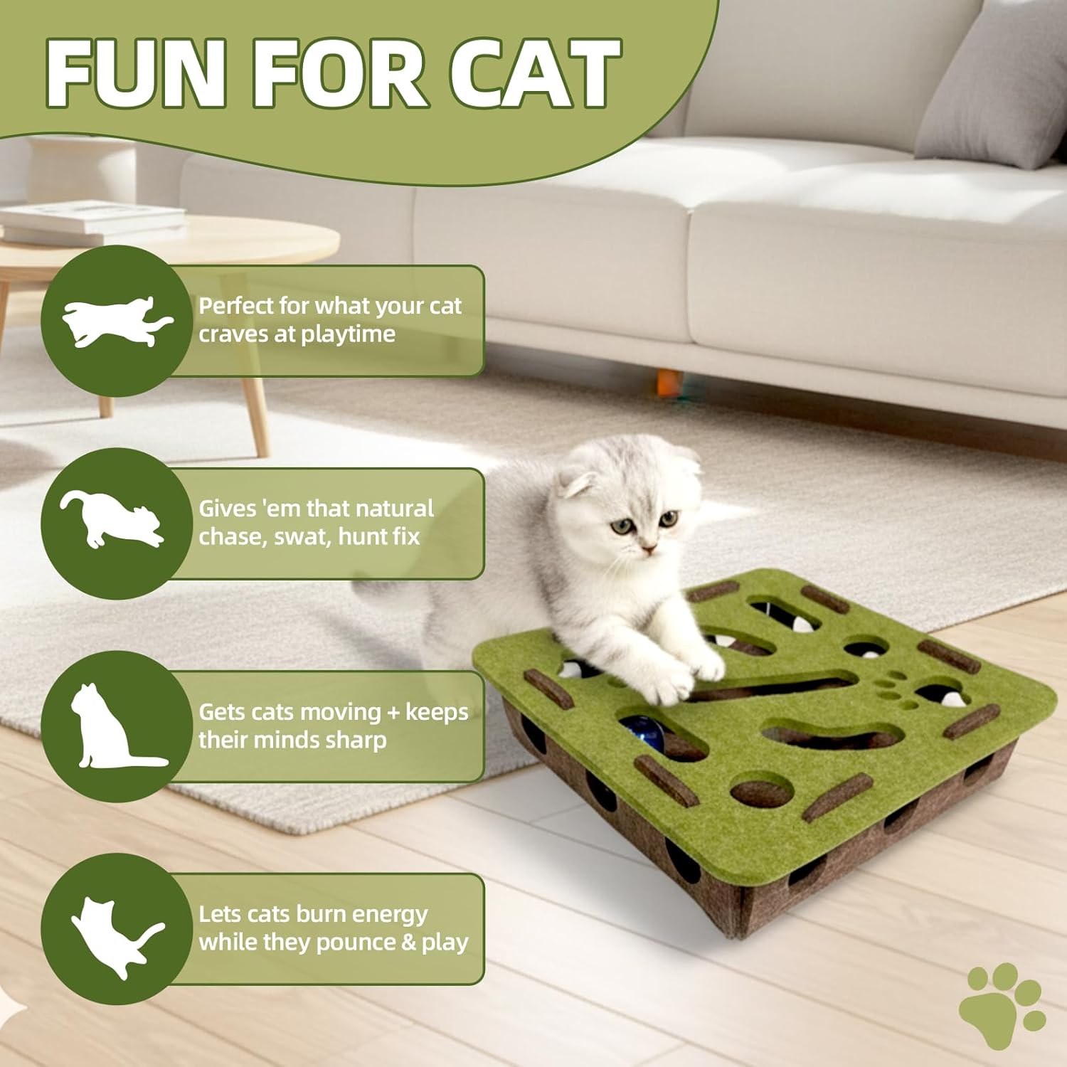 Cat Puzzle Toy with Ball