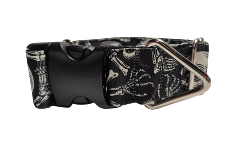 1.5" Skeleton Bones Nylon Dog Collar